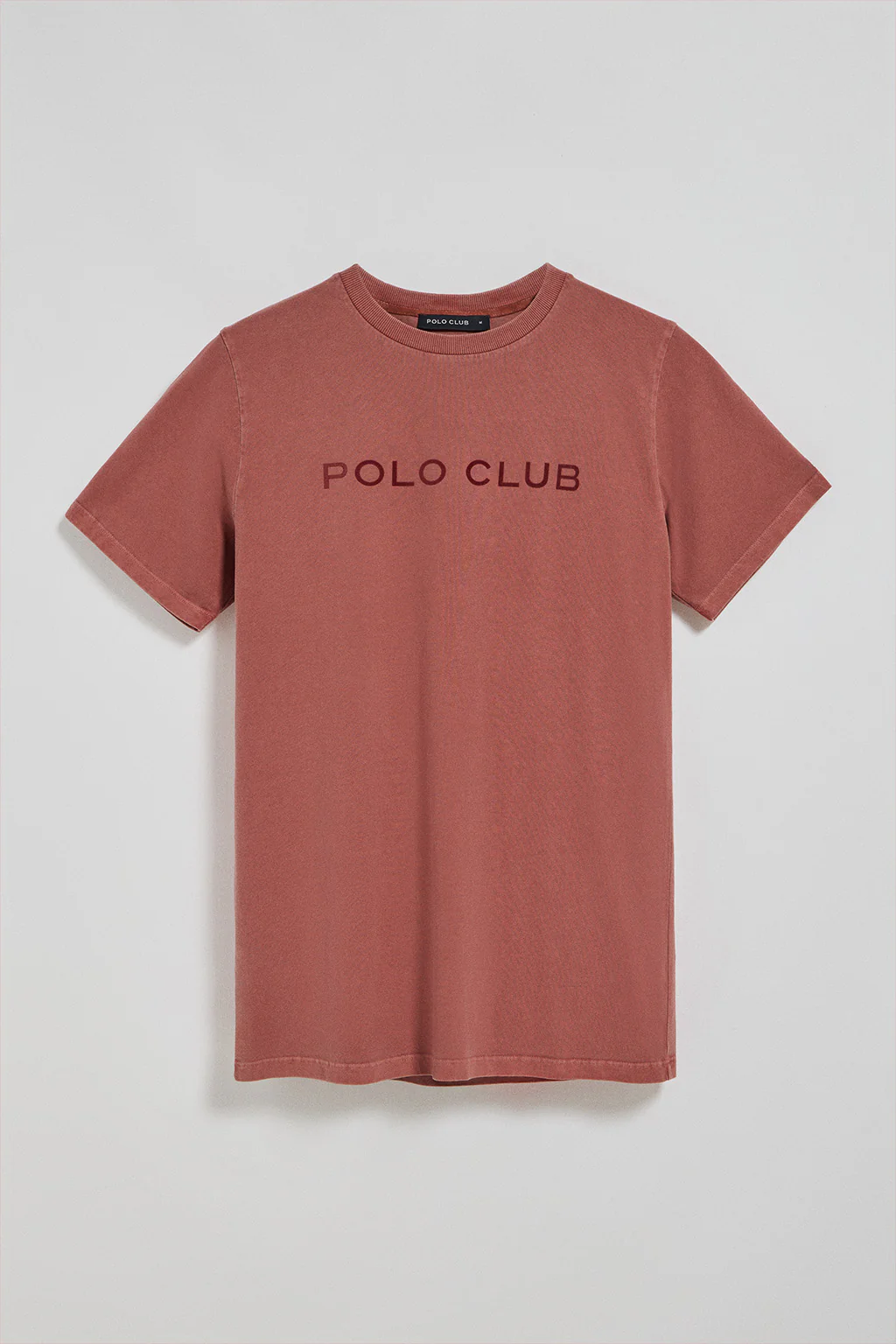Camiseta Apolo garment dyed roja con logo Polo Club aterciopelado - Image 8