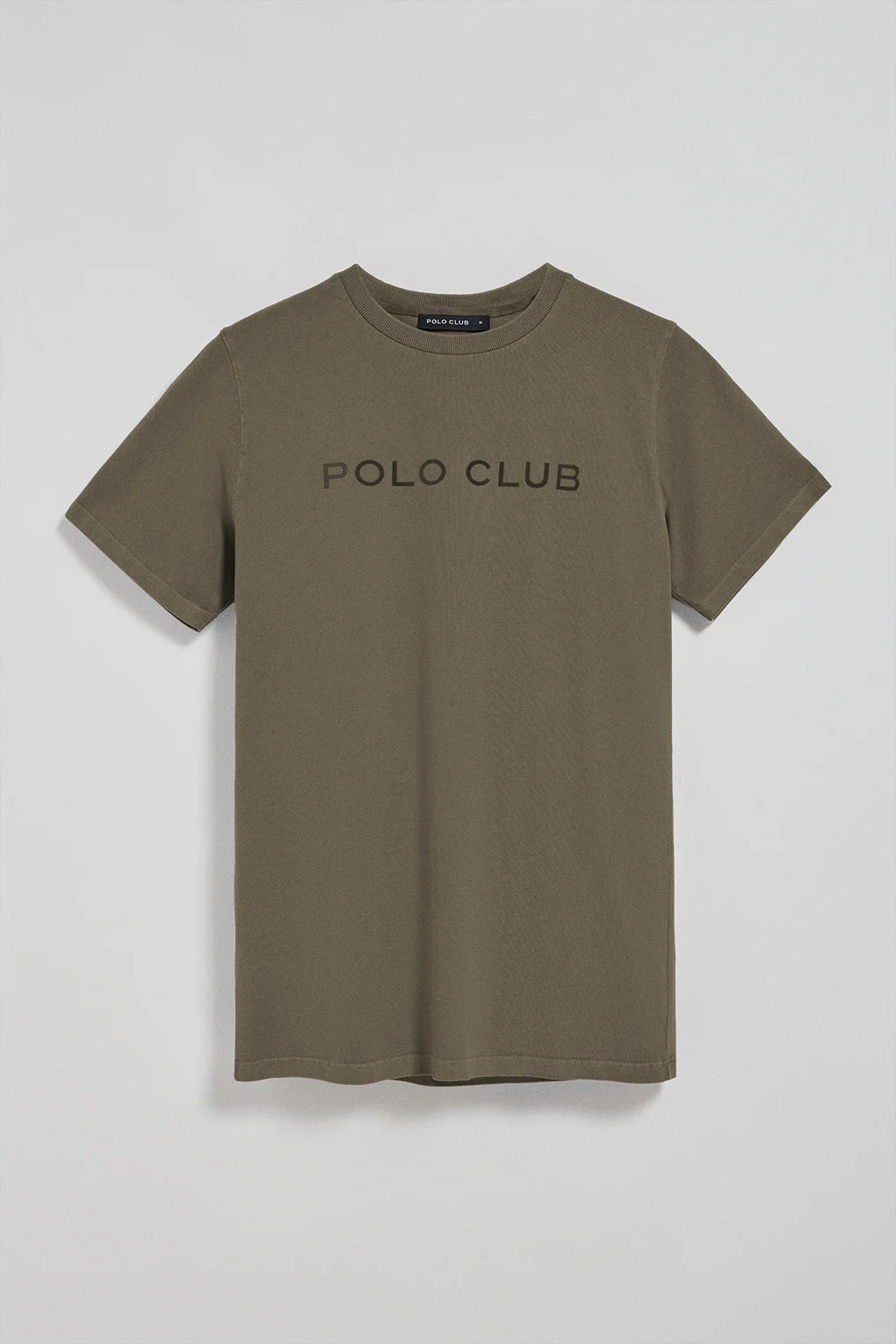 Camiseta Apolo garment dyed verde militar con logo Polo Club aterciopelado - Image 8