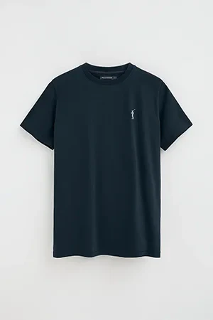 Camiseta azul marino de manga corta con logo engomado Rigby Go - Image 10