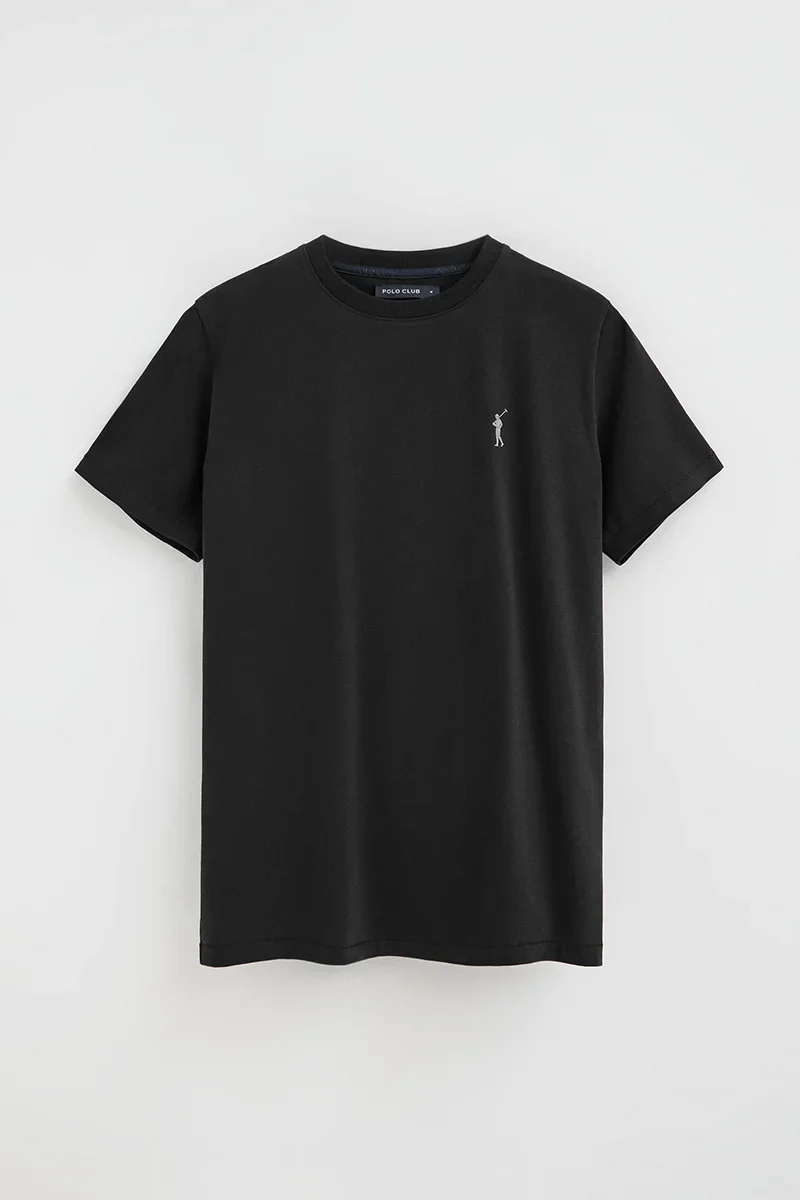Camiseta negra de manga corta con logo engomado Rigby Go - Image 8