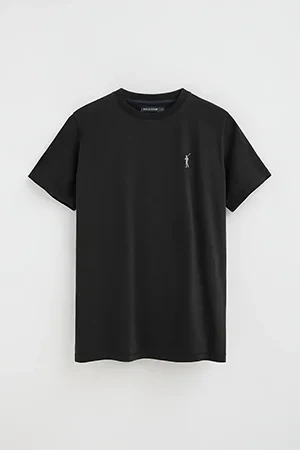 Camiseta negra de manga corta con logo engomado Rigby Go - Image 9
