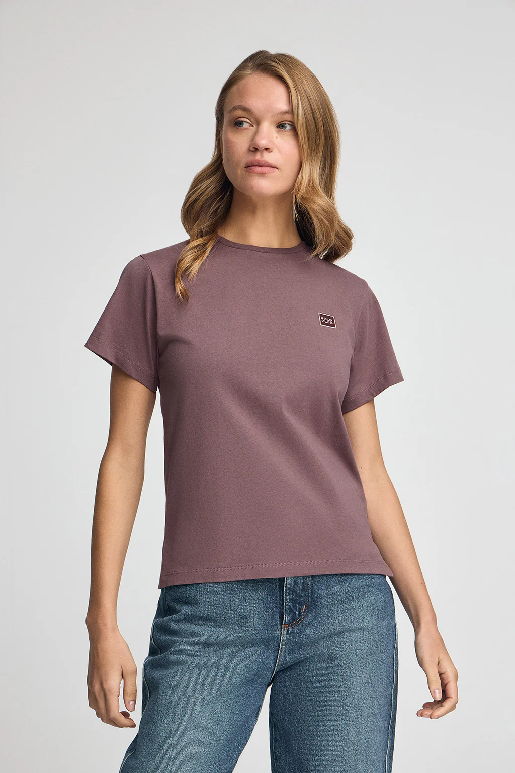 Camiseta rosa taupe de corte recto con parche personalizado Polo Club