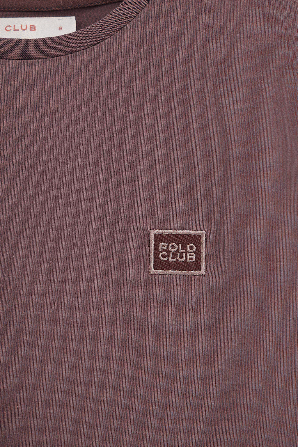 Camiseta rosa taupe de corte recto con parche personalizado Polo Club - Image 7