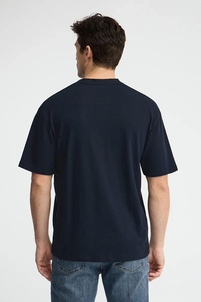 Camiseta cotolino azul marino de manga corta con logo Polo Club - Image 5