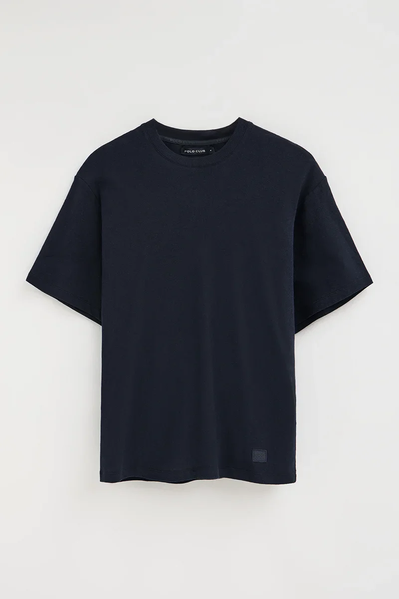 Camiseta cotolino azul marino de manga corta con logo Polo Club - Image 6