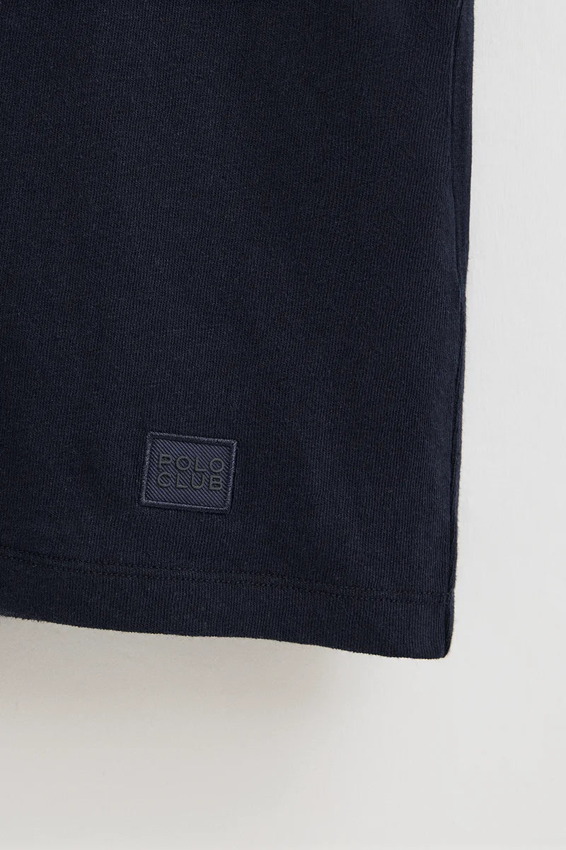 Camiseta cotolino azul marino de manga corta con logo Polo Club - Image 7