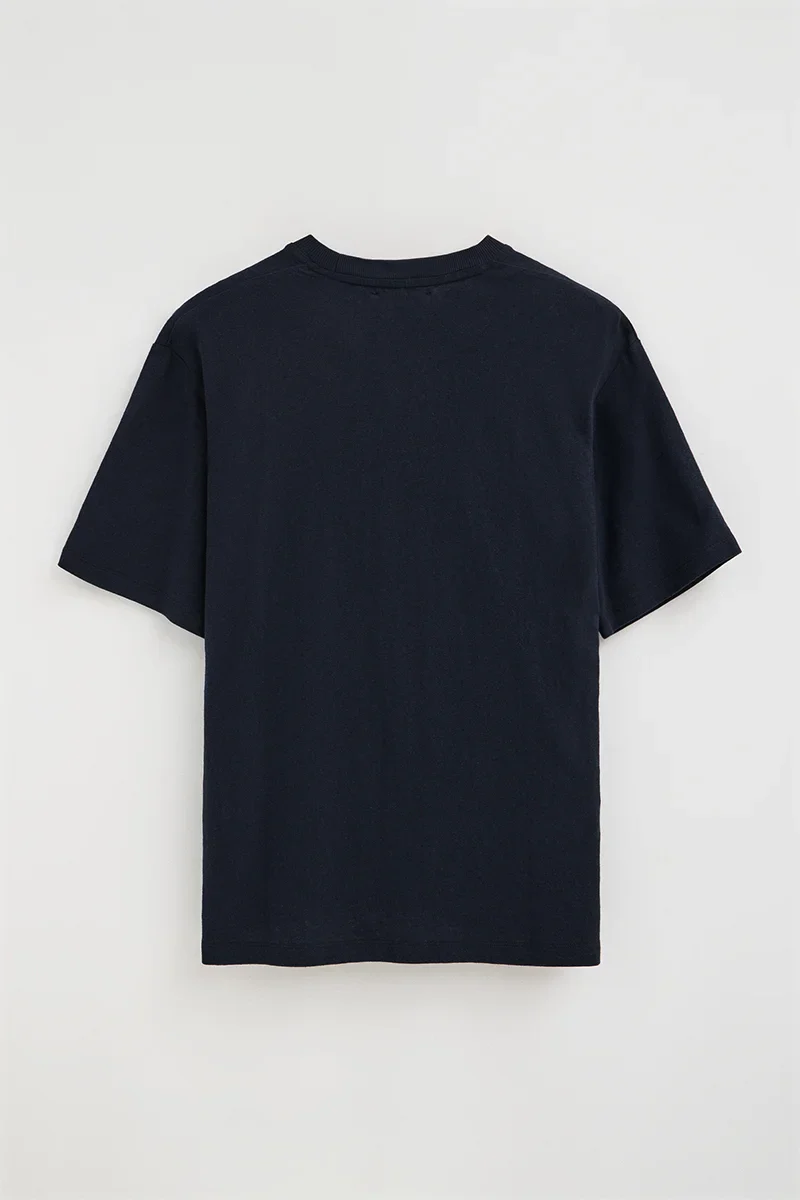 Camiseta cotolino azul marino de manga corta con logo Polo Club - Image 8