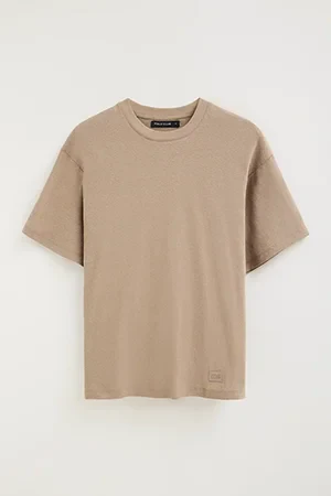 Camiseta cotolino marrón claro de manga corta con logo Polo Club - Image 10