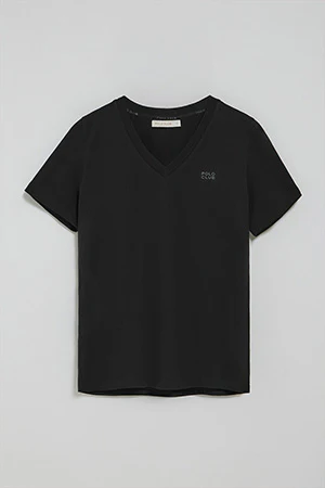 Camiseta Turia negra de acabado peach effect con print engomado Polo Club - Image 8