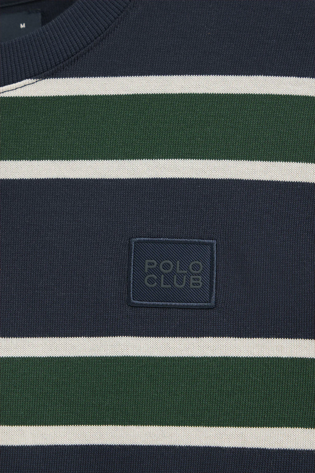 Camiseta Carter con rayas azul marino y verde botella con parche personalizado Polo Club - Image 7
