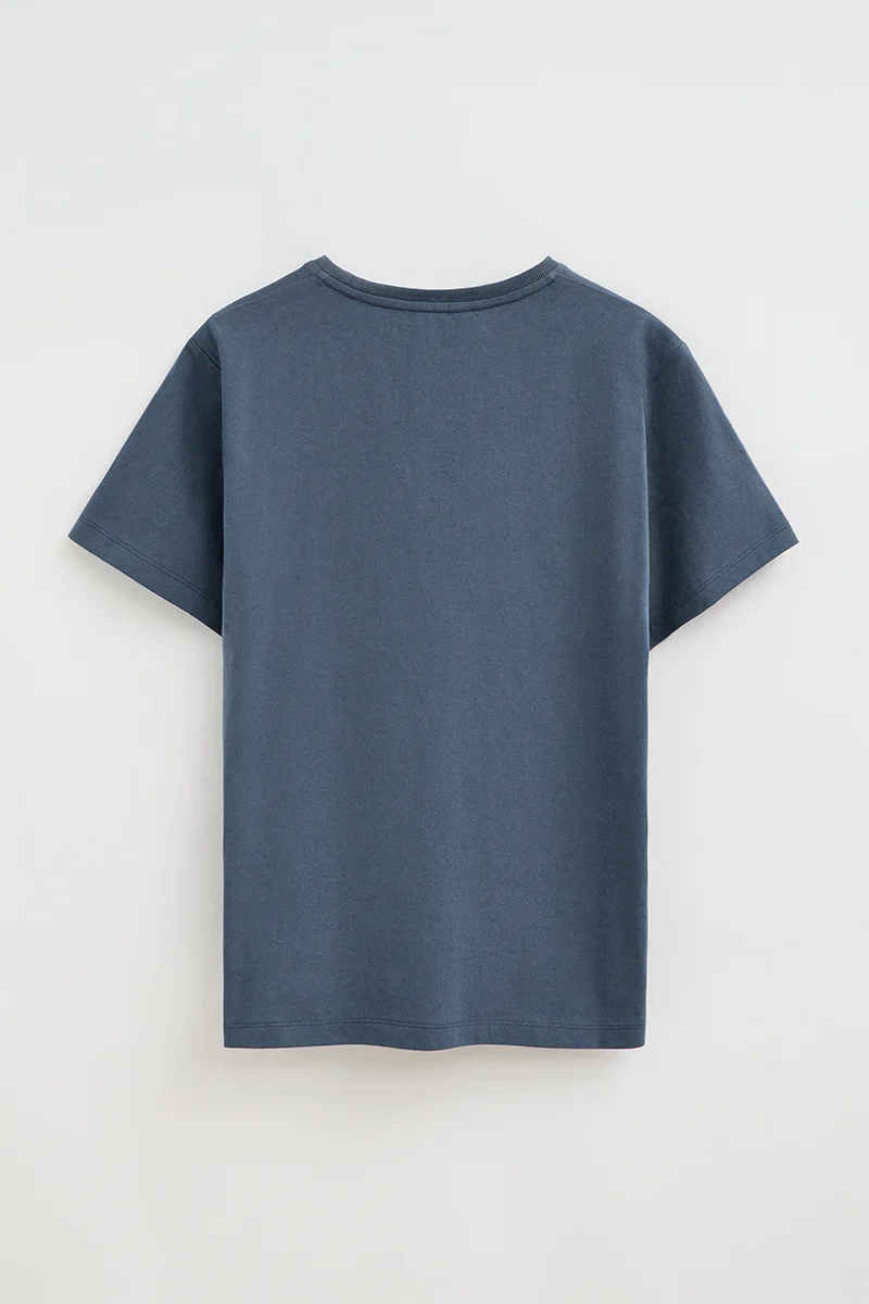 Camiseta azul denim de manga corta y corte regular con bordado Polo Club - Image 8