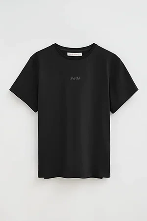 Camiseta negra de manga corta y corte regular con bordado Polo Club - Image 10