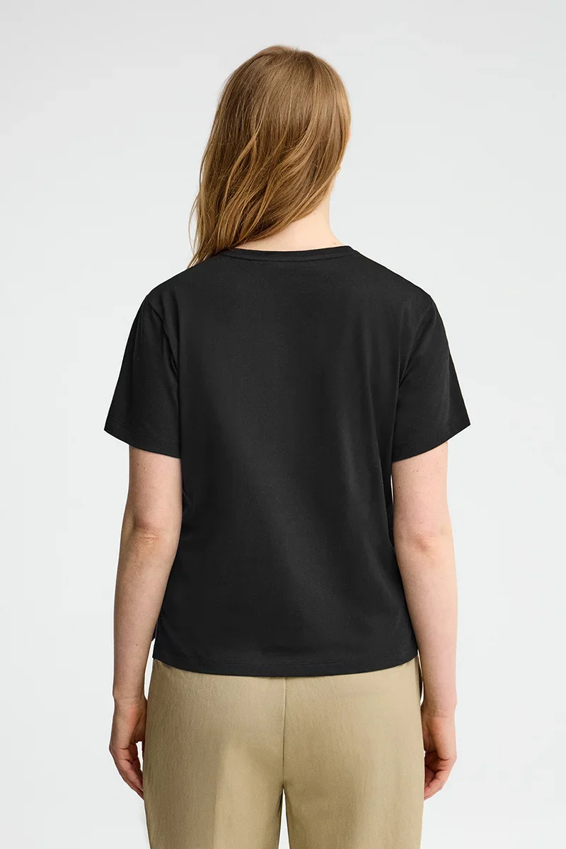 Camiseta negra de manga corta y corte regular con bordado Polo Club - Image 5