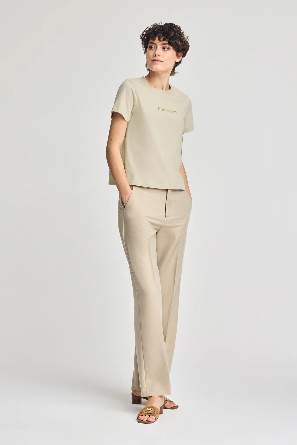 Camiseta Diamond beige con print foil Polo Club - Image 3
