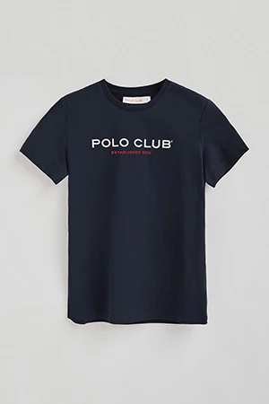 Camiseta azul marino de manga corta con logo Established 2012 Polo Club - Image 8