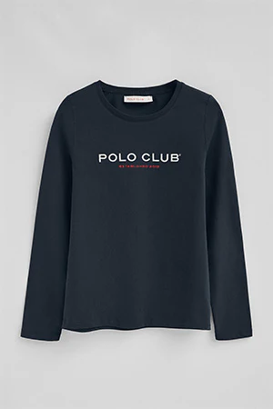 Camiseta azul marino manga larga y logo bordado Established 2012 Polo Club - Image 10