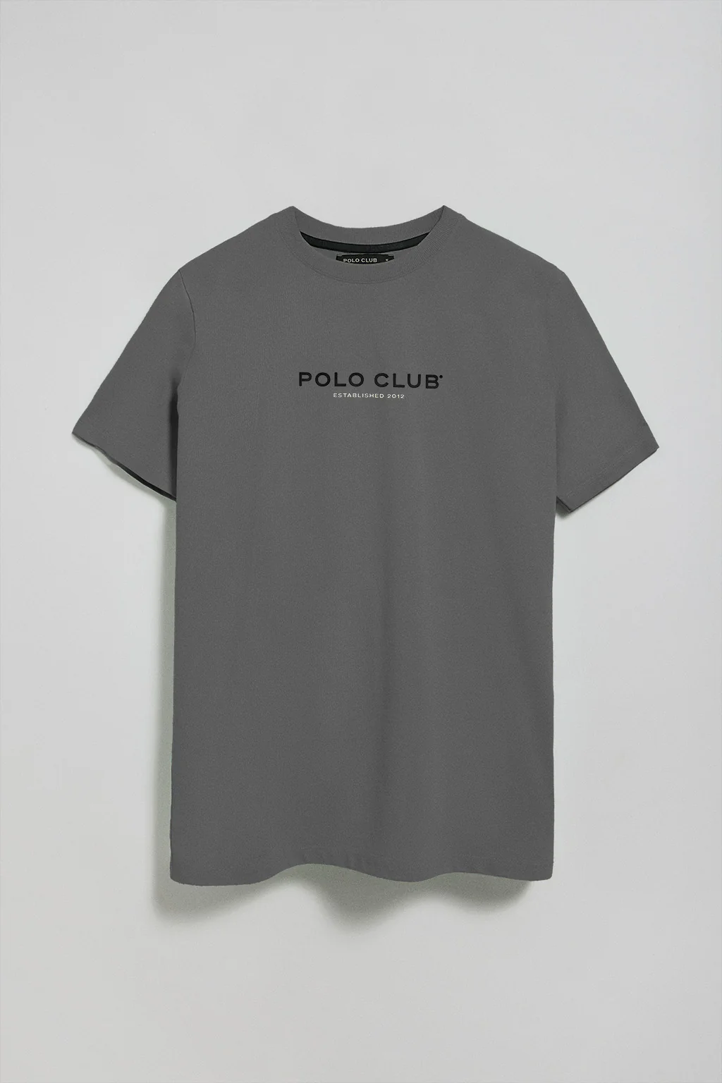 Camiseta gris asfalto de cuello redondo y logo engomado - Image 6