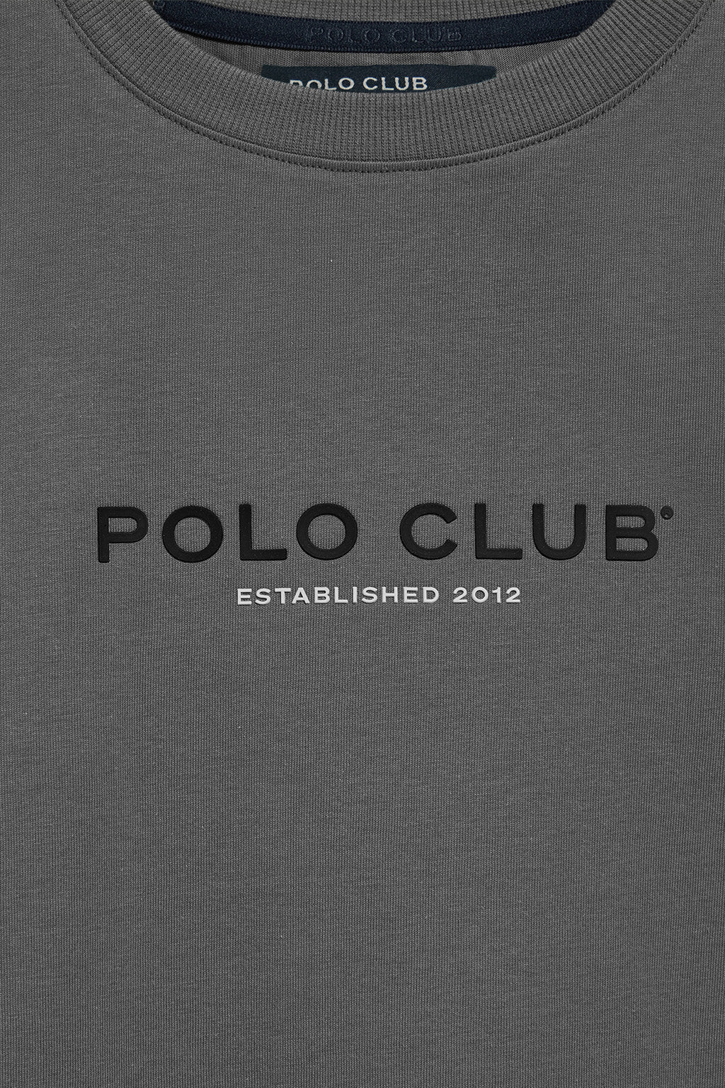 Camiseta gris asfalto de cuello redondo y logo engomado - Image 7