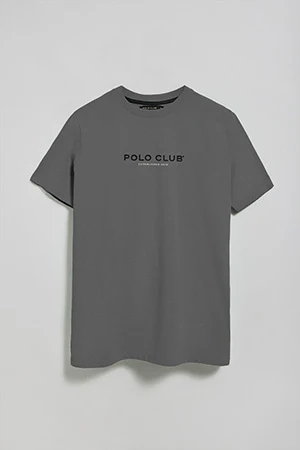Camiseta gris asfalto de cuello redondo y logo engomado - Image 9