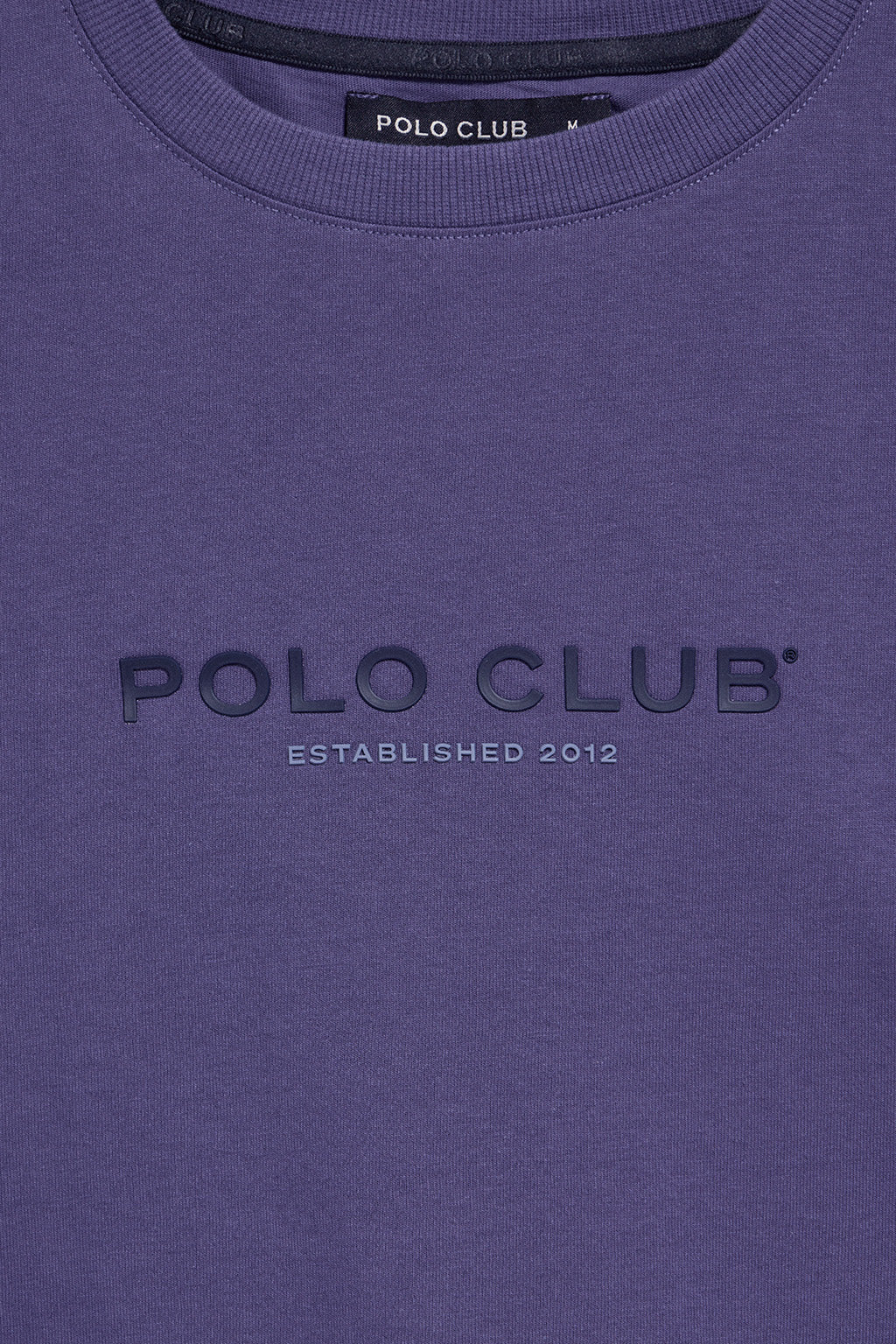 Camiseta violeta azulado de cuello redondo y logo engomado - Image 10