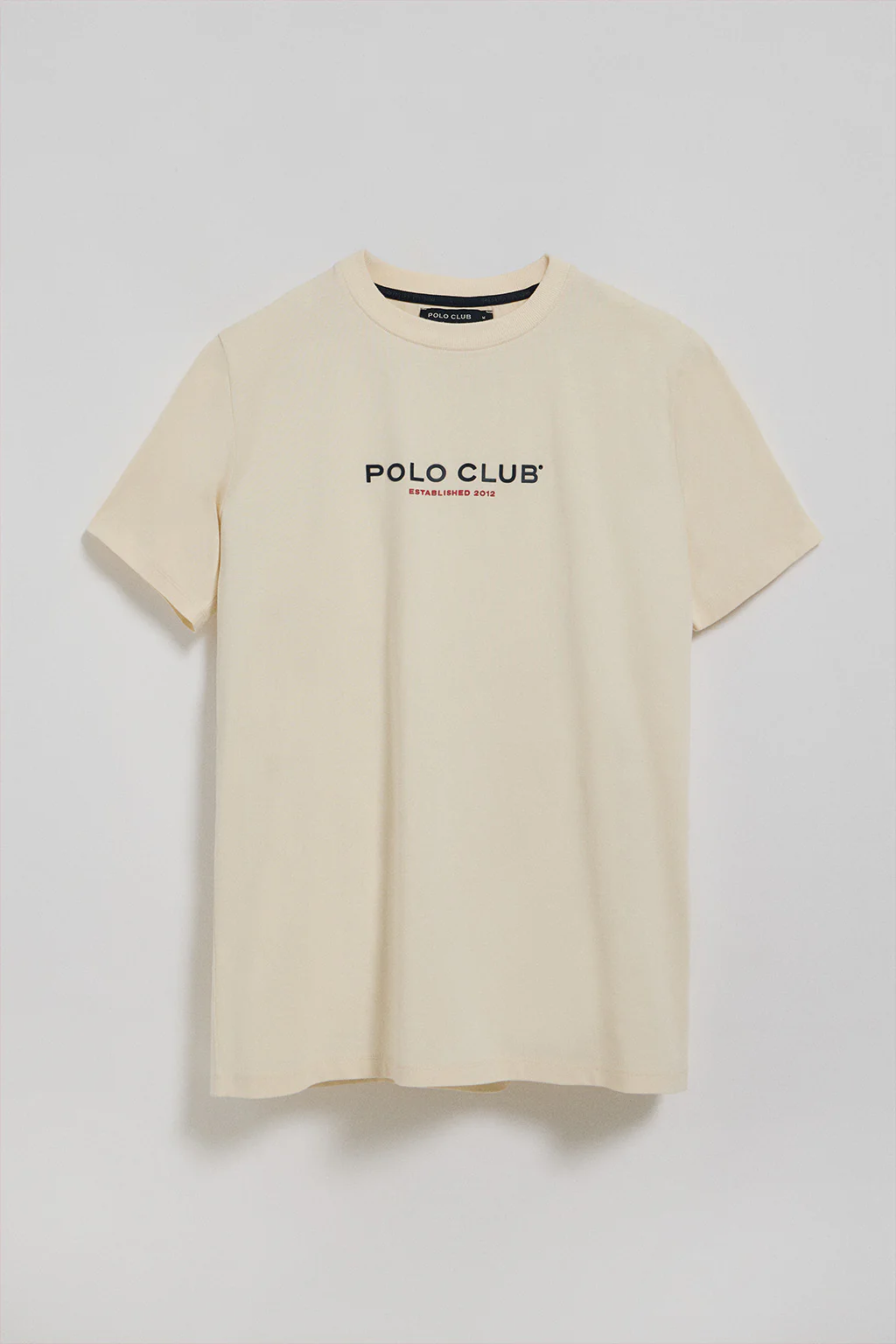 Camiseta color crudo de cuello redondo y logo engomado - Image 5