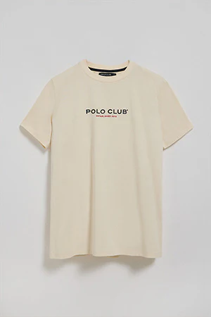 Camiseta color crudo de cuello redondo y logo engomado - Image 6
