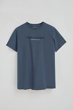 Camiseta azul denim con logo Established 2012 Polo Club - Image 9