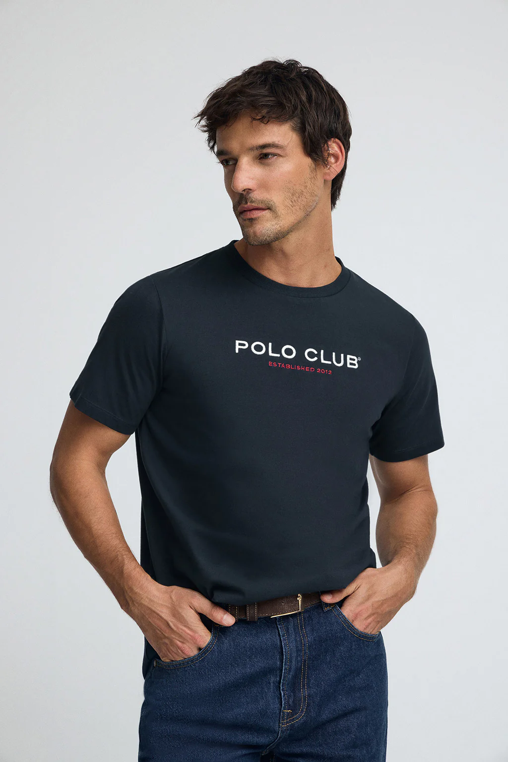 Camiseta azul marino con logo Established 2012 Polo Club - Image 2