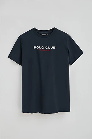 Camiseta azul marino con logo Established 2012 Polo Club - Image 9