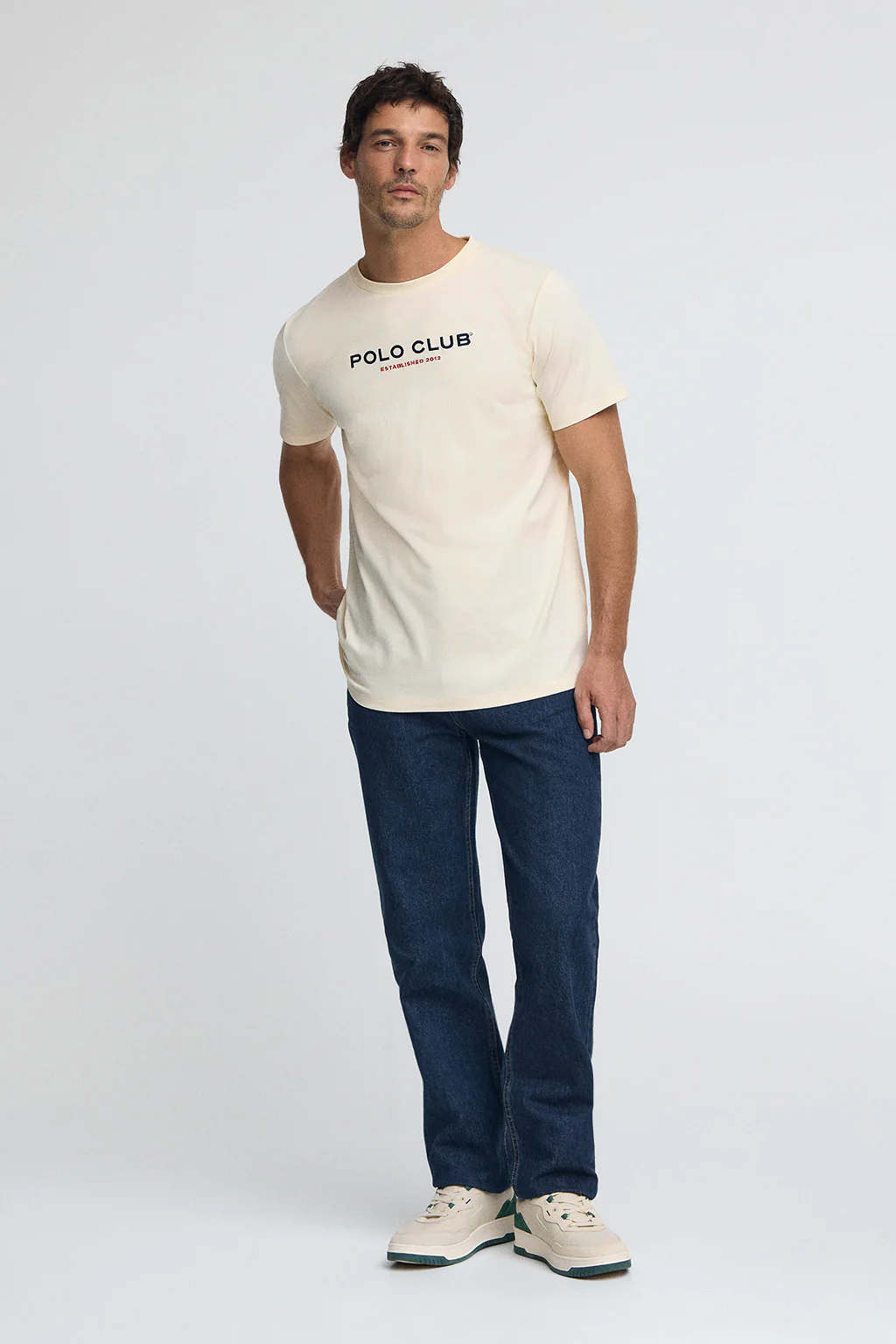Camiseta color crudo con logo Established 2012 Polo Club - Image 4