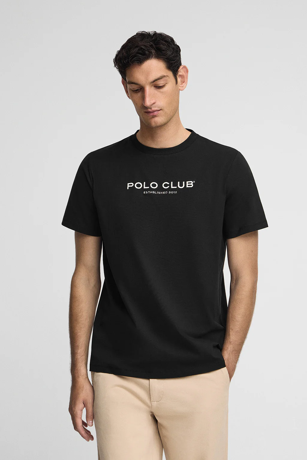 Camiseta negra con logo Established 2012 Polo Club - Image 2