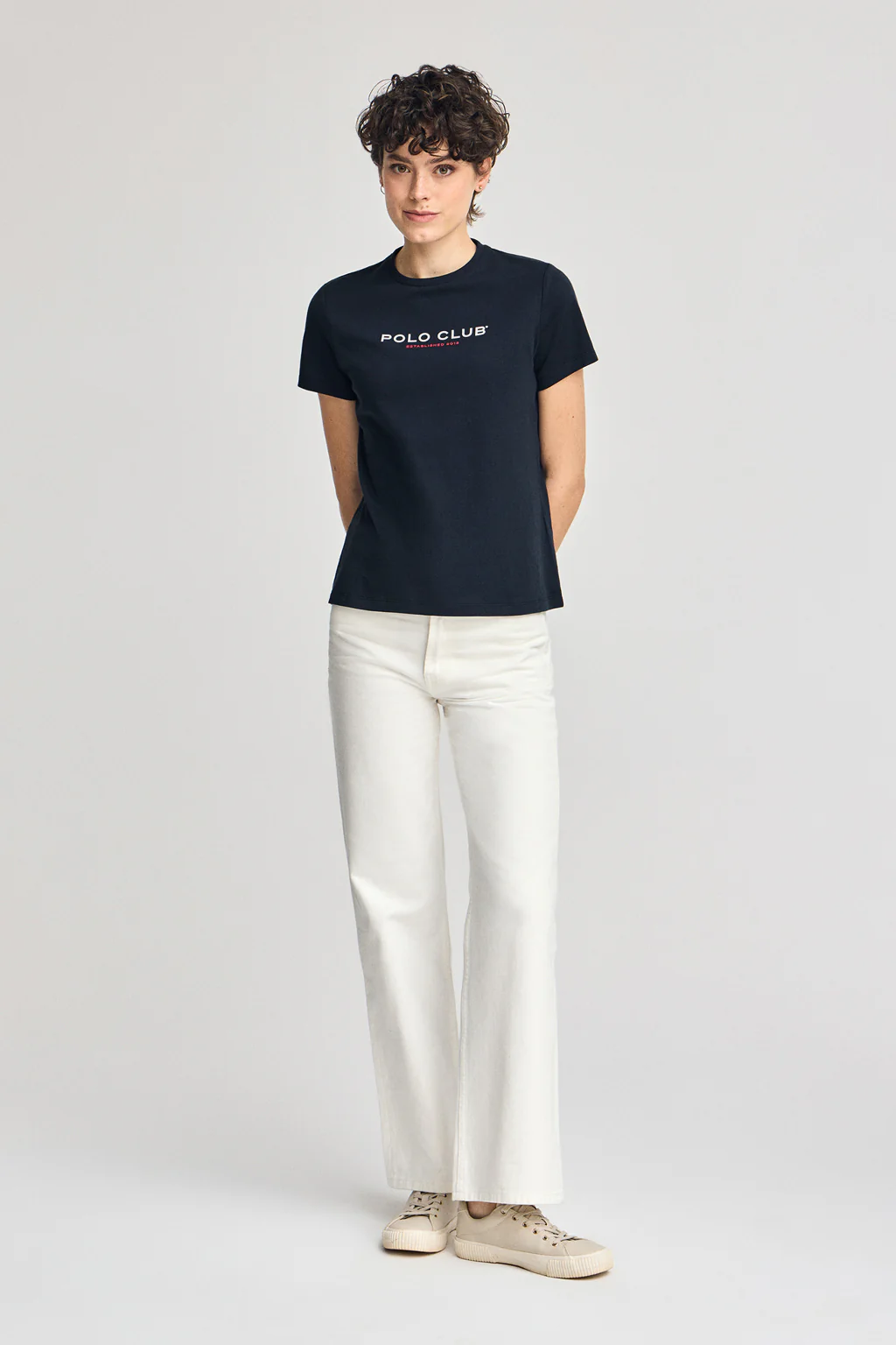 Camiseta básica azul marino con logo engomado Polo Club - Image 3