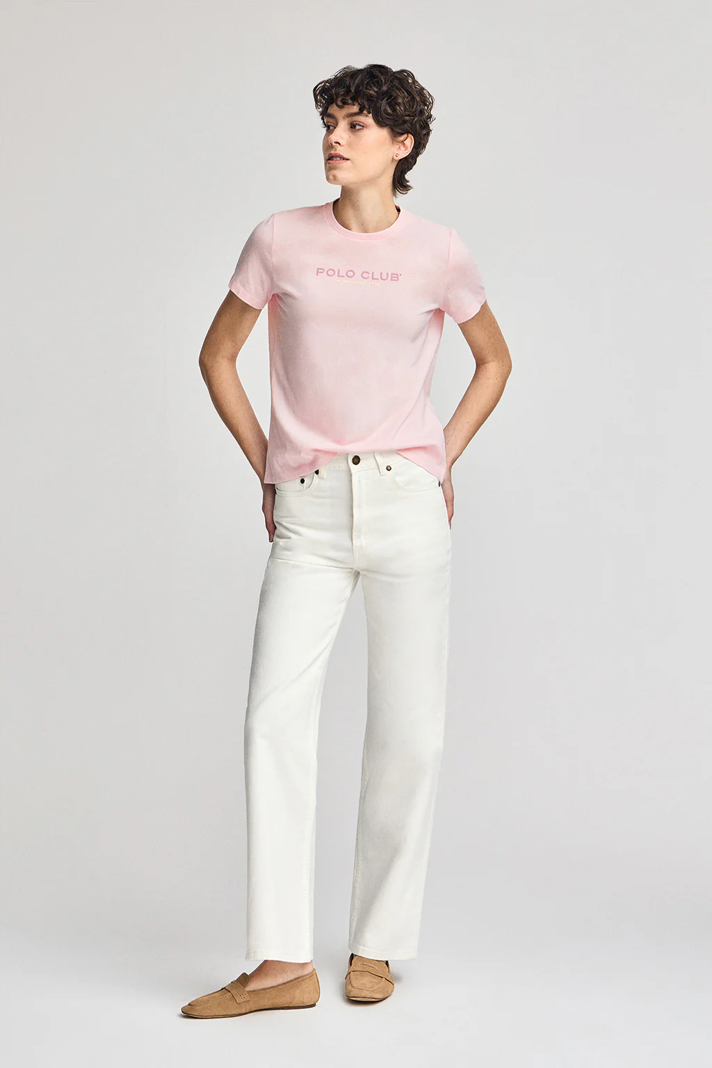 Camiseta básica rosa con logo engomado Polo Club - Image 3