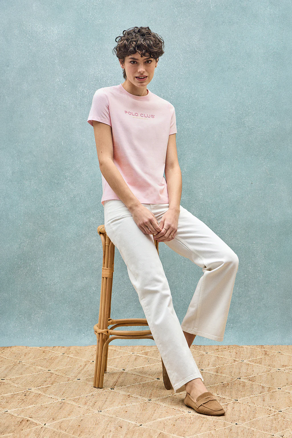 Camiseta básica rosa con logo engomado Polo Club - Image 4