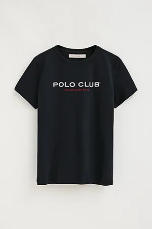Camiseta azul marino de corte slim con bordado Established 2012 Polo Club - Image 9
