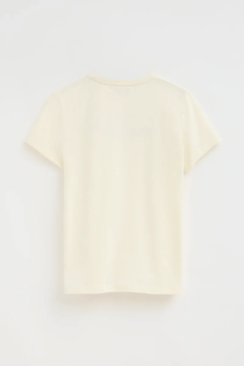 Camiseta color crudo de corte slim con bordado Established 2012 Polo Club - Image 8