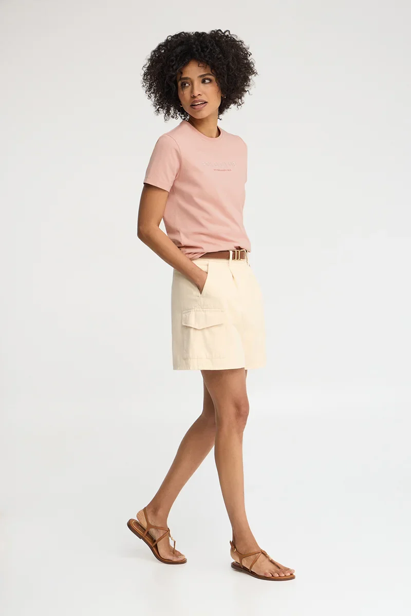 Camiseta rosa palo de corte slim con bordado Established 2012 Polo Club - Image 4