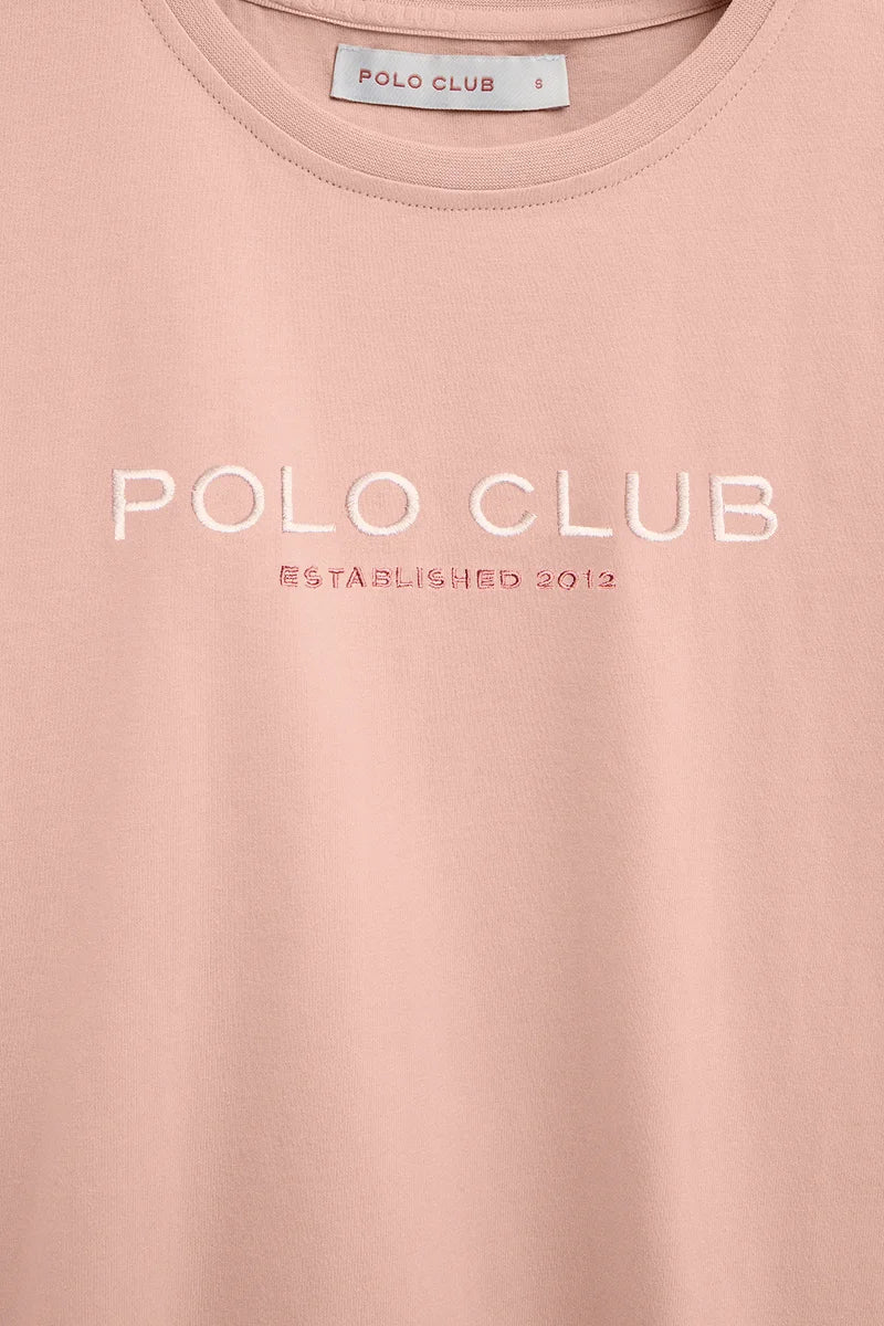Camiseta rosa palo de corte slim con bordado Established 2012 Polo Club - Image 7
