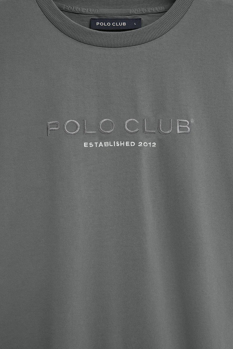 Camiseta color asfalto de manga corta con bordado Established 2012 Polo Club - Image 7