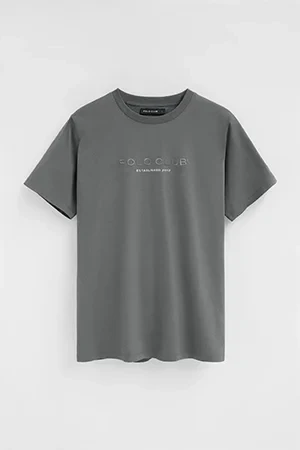 Camiseta color asfalto de manga corta con bordado Established 2012 Polo Club - Image 9