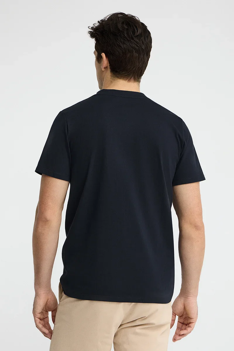 Camiseta azul marino de manga corta con bordado Established 2012 Polo Club - Image 5