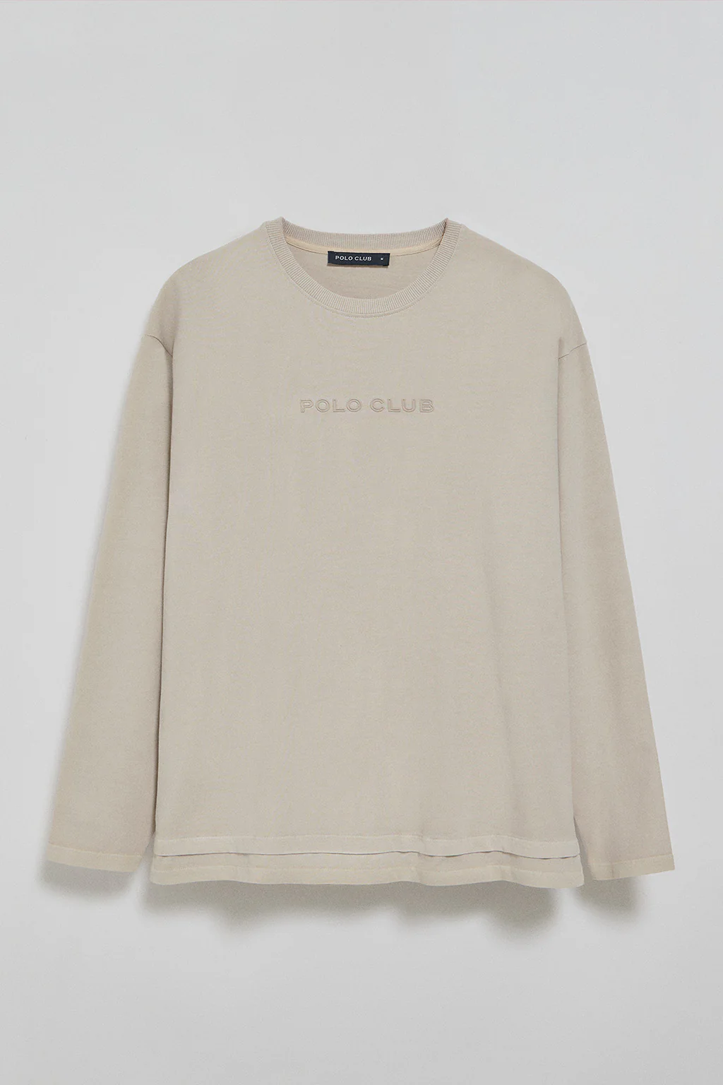 Camiseta de manga larga Hermes beige con logo engomado Polo Club - Image 8