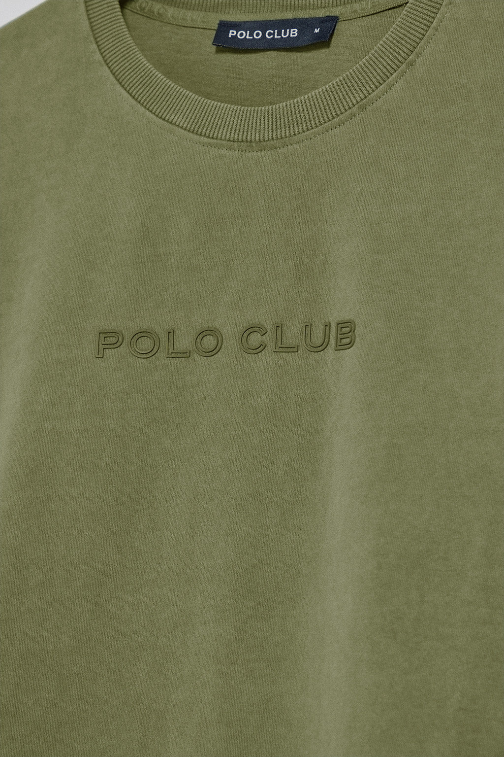 Camiseta de manga larga Hermes caqui con logo engomado Polo Club - Image 10