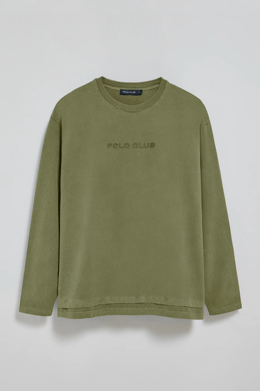 Camiseta de manga larga Hermes caqui con logo engomado Polo Club - Image 8