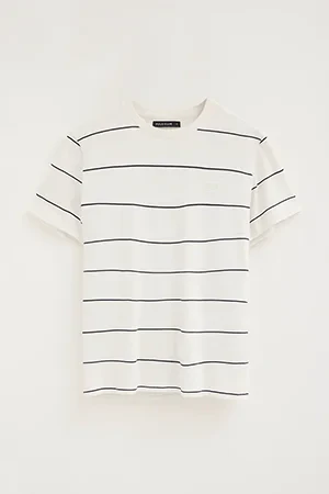 Camiseta de rayas color crudo y azul marino con parche Polo Club - Image 10