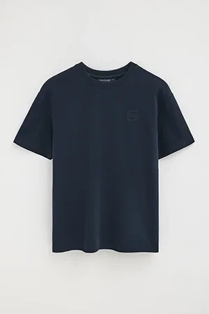 Camiseta azul marino con microestructura y parche Polo Club - Image 10