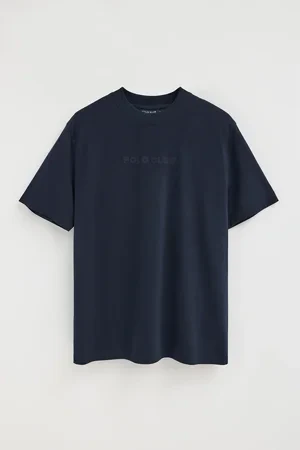 Camiseta azul marino de corte holgado con bordado Polo Club - Image 10