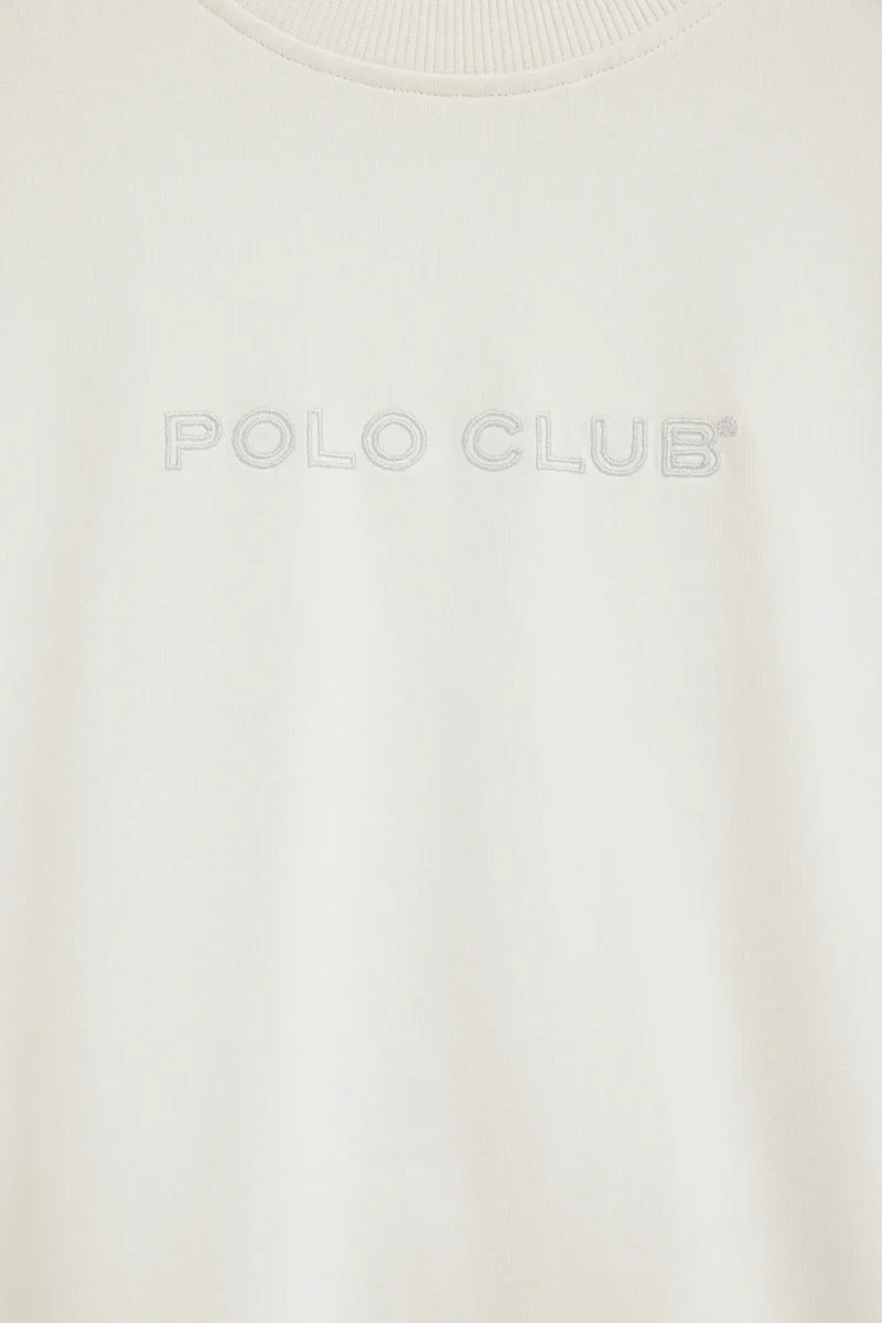 Camiseta blanca de corte holgado con bordado Polo Club - Image 7