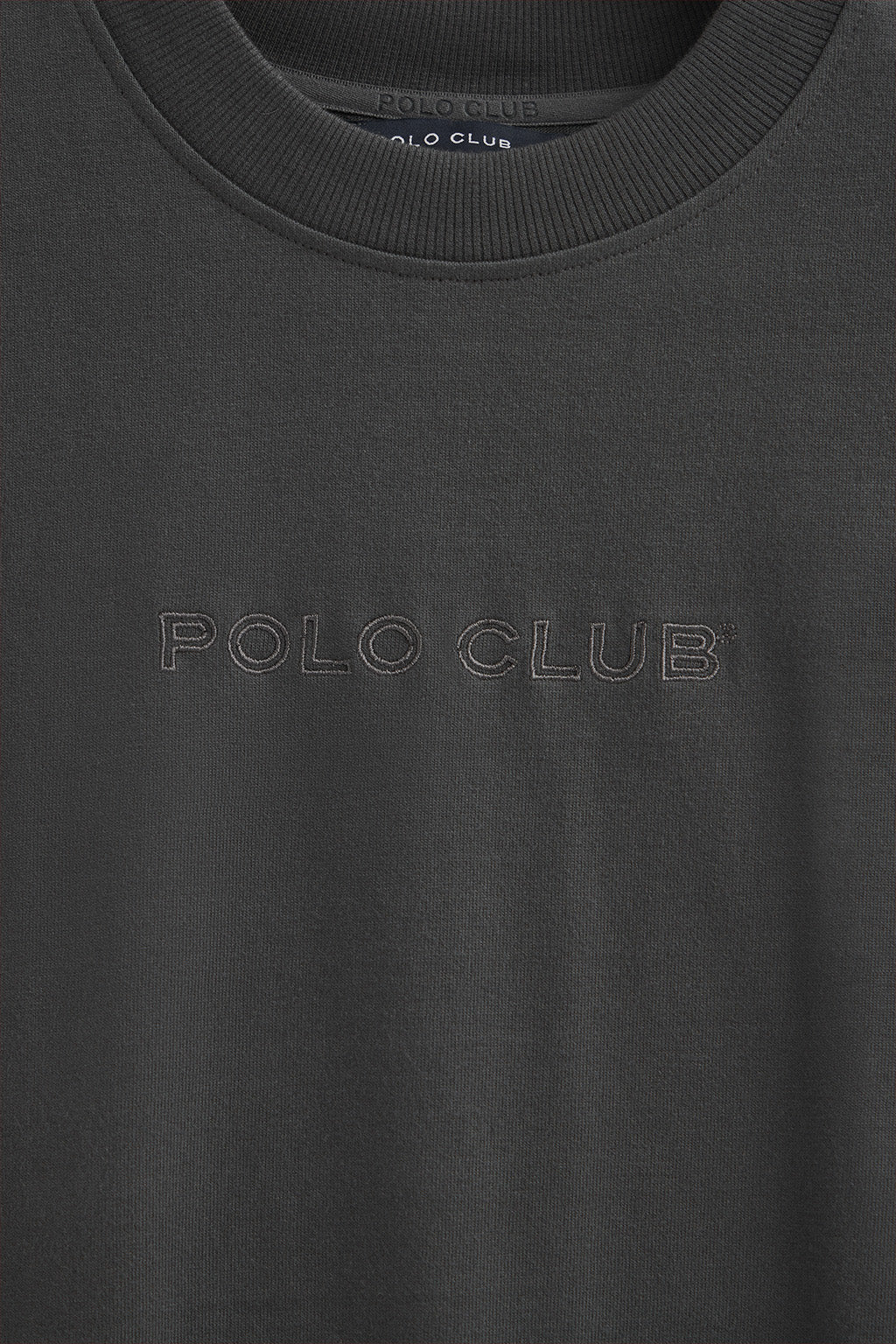 Camiseta JK gris oscuro con logo contrastado Polo Club - Image 7
