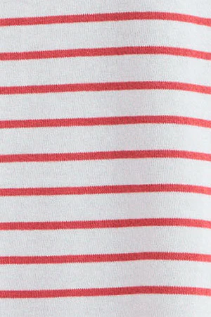 Camiseta de rayas color coral y beige con monograma bordado - Image 7